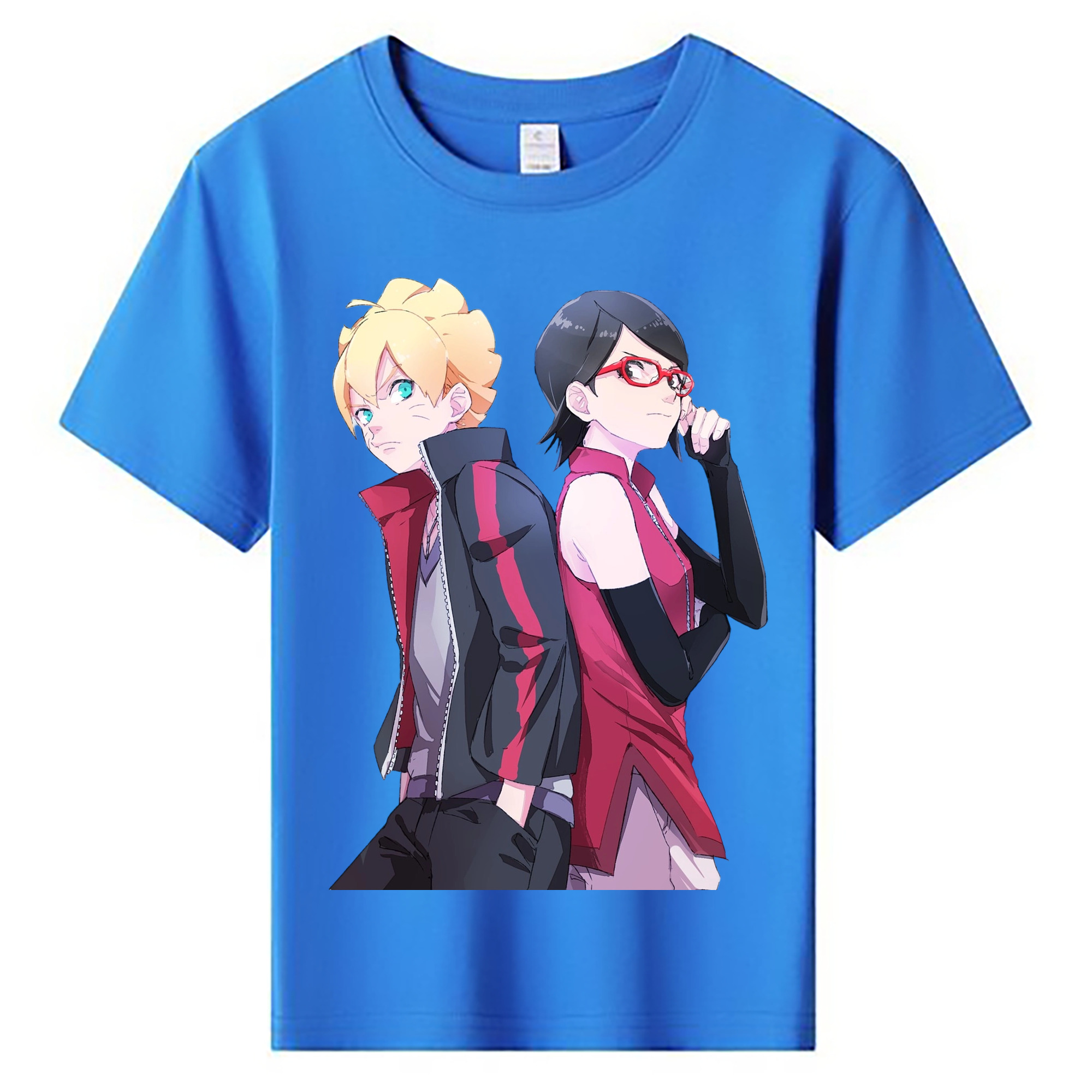 （画像用） NARUTO -ナルト- うちは サラダ Uchiha Sarada 綿100％キッズTシャツ（フロントプリント）
